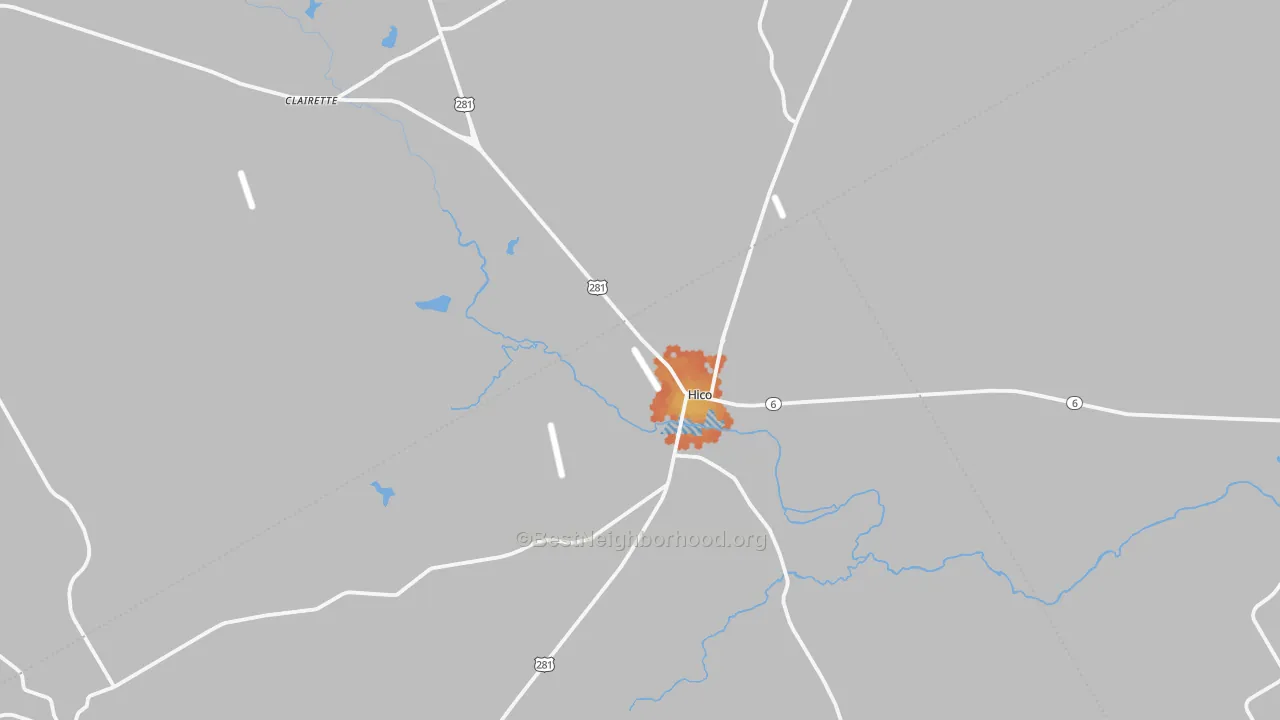 Bike Grade map of Hico, TX