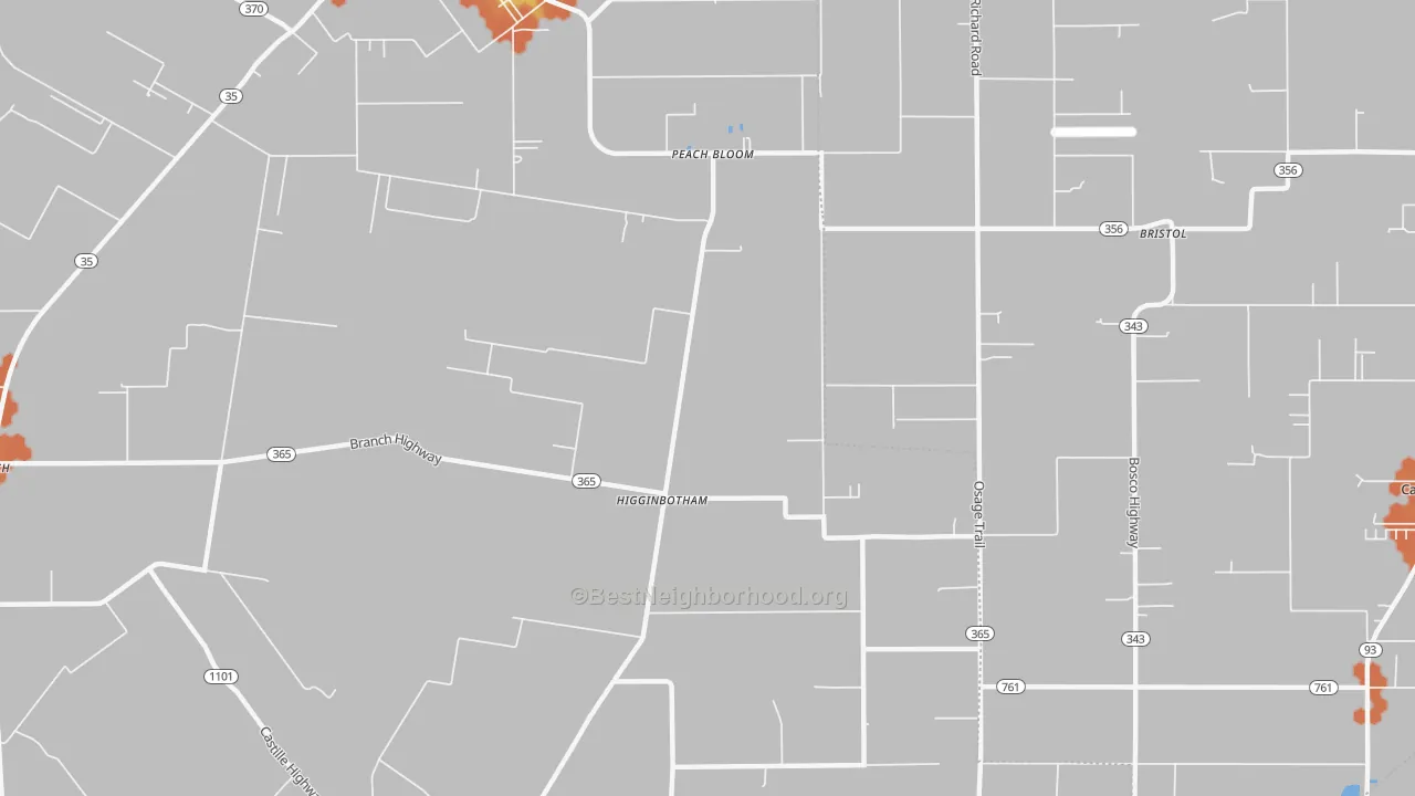 Bike Grade map of Higginbotham, LA