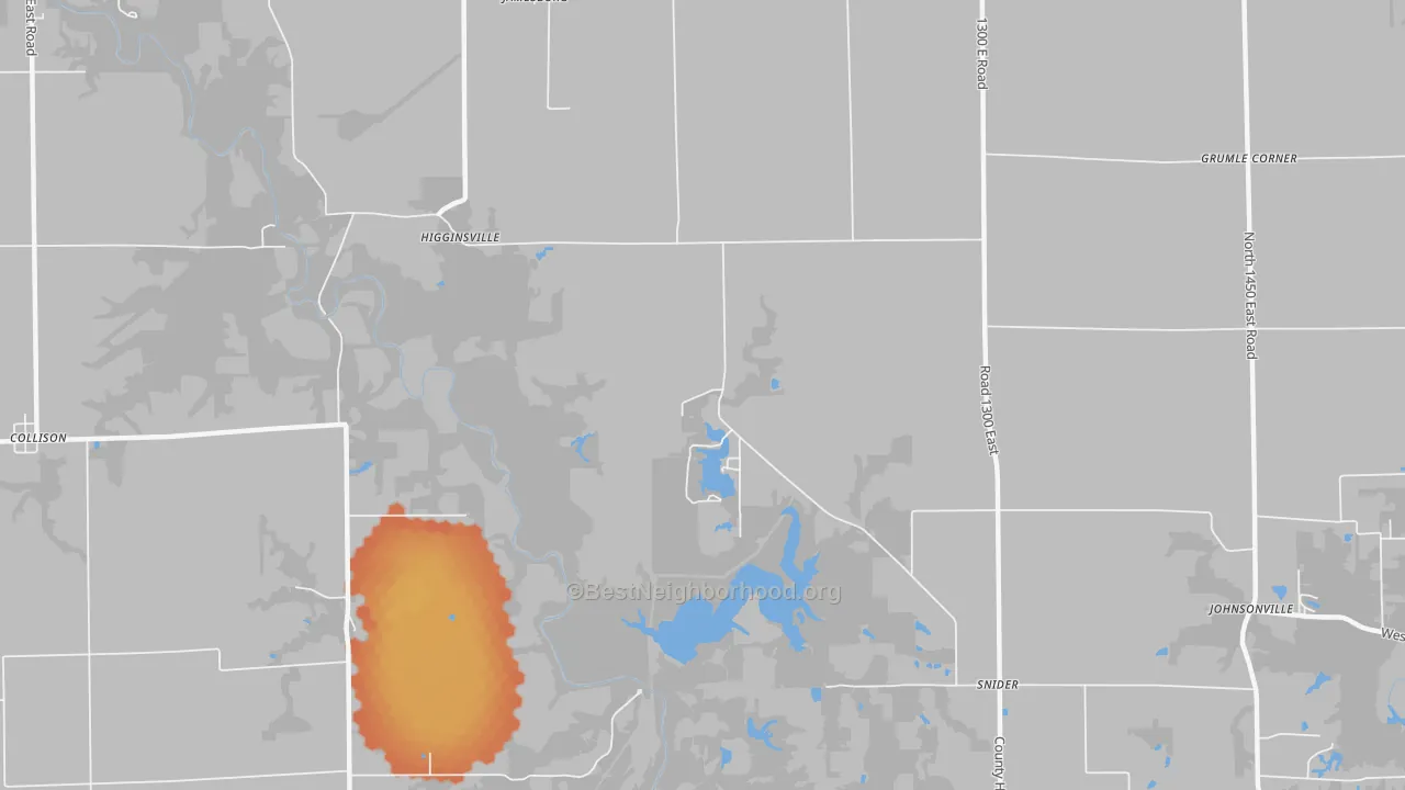 Bike Grade map of Higginsville, IL