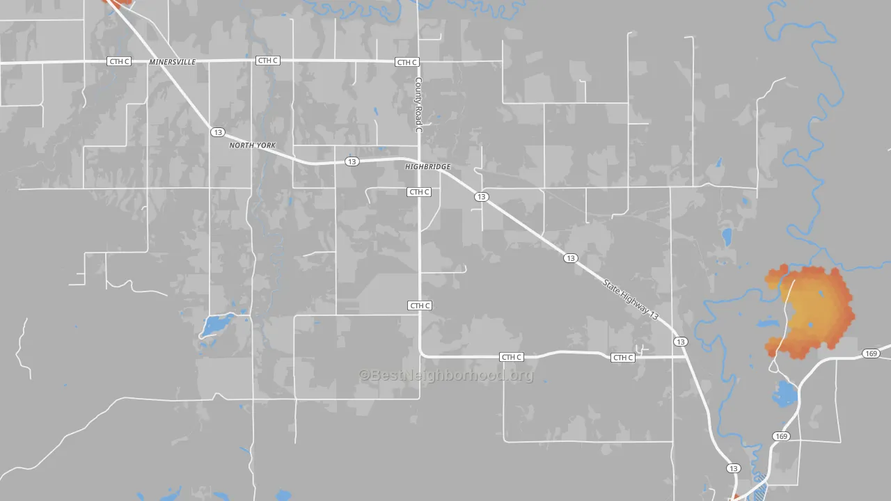 Bike Grade map of High Bridge, WI