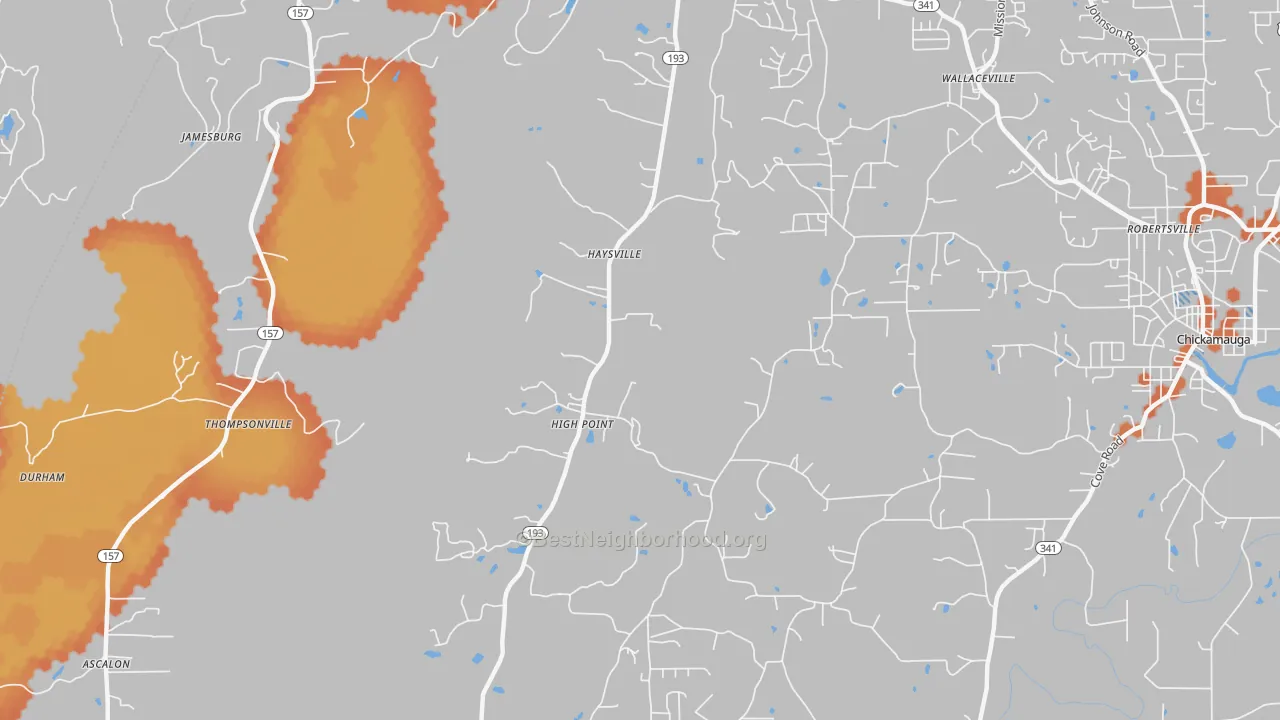 Bike Grade map of High Point, GA