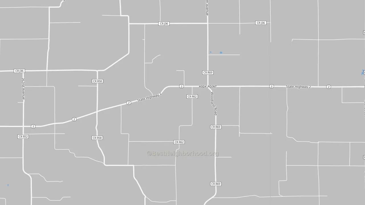 Bike Grade map of High Point, IA