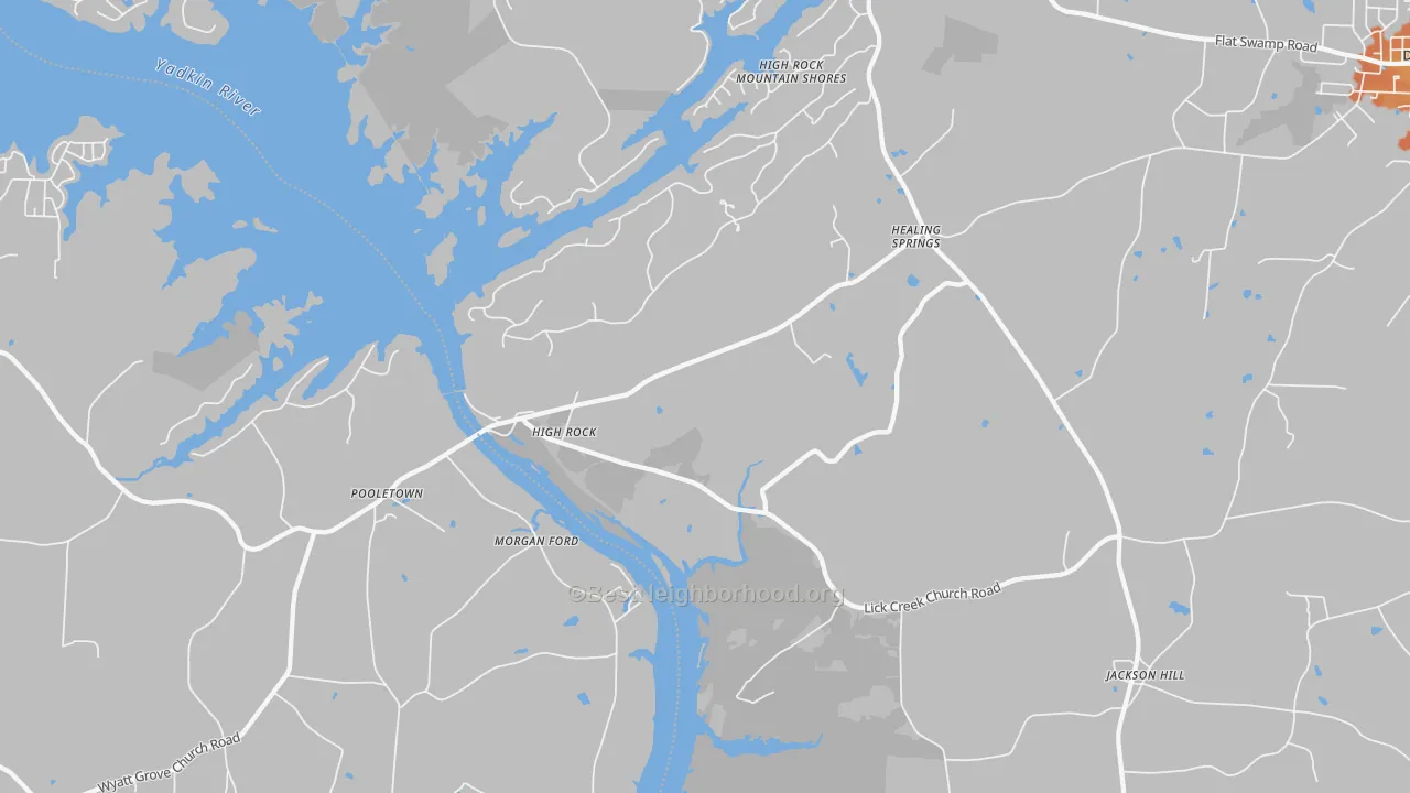 Bike Grade map of High Rock, NC
