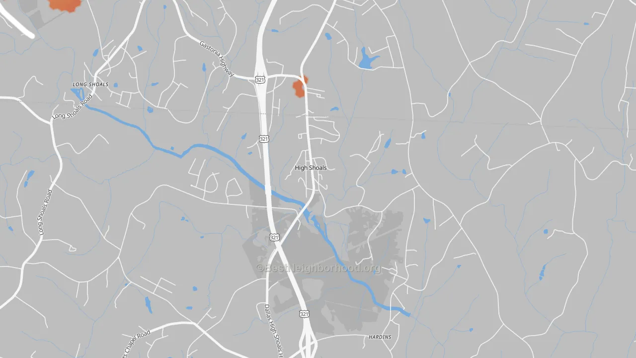 Bike Grade map of High Shoals, NC