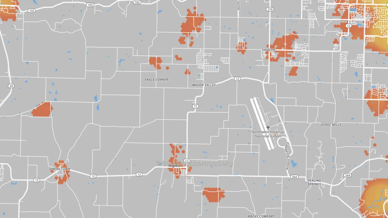 Bike Grade map of Highfill, AR