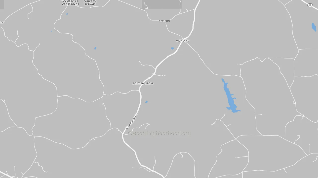 Bike Grade map of Highland, AL