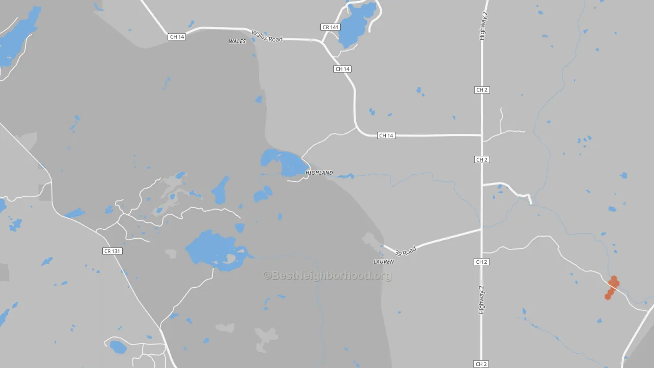 Bike Grade map of Highland, MN