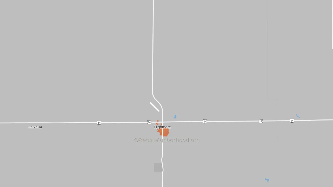 Bike Grade map of Highmore, SD