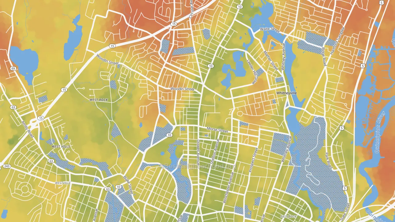 Bike Grade map of Highwood, Hamden, CT