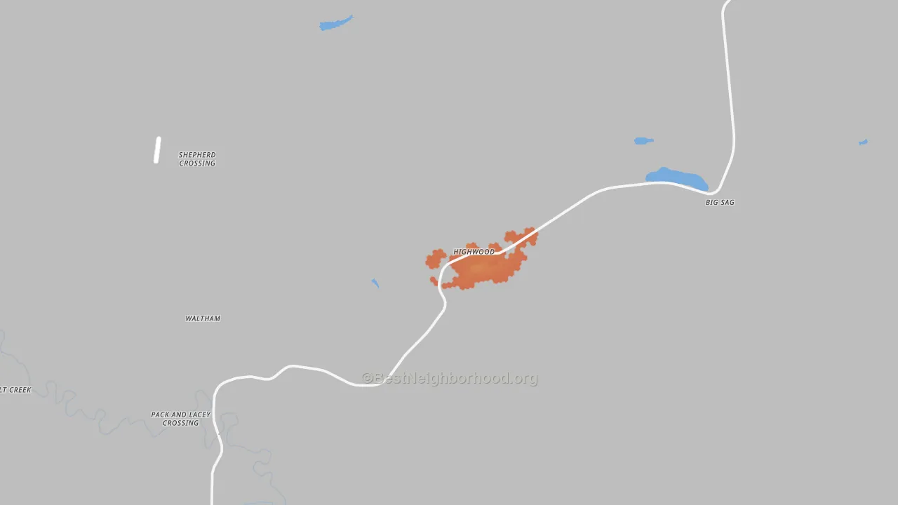 Bike Grade map of Highwood, MT