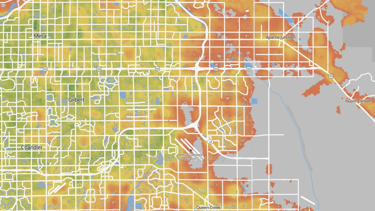 Bike Grade map of Higley, AZ