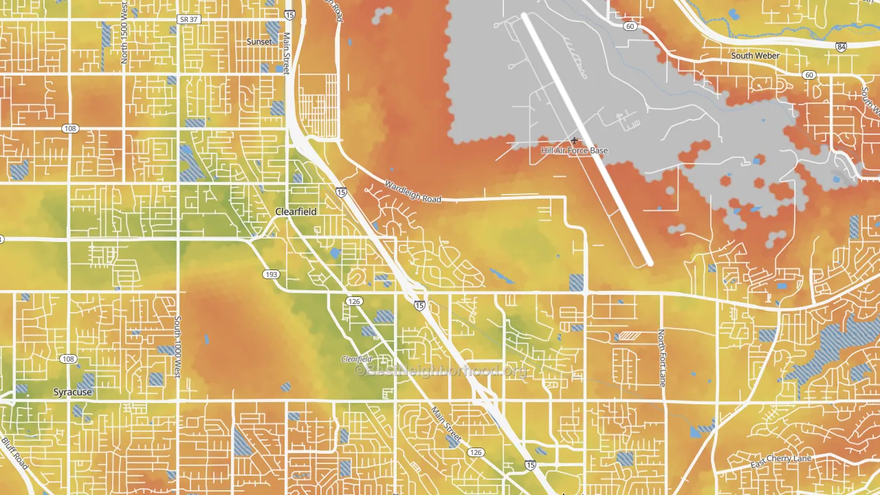 Bike Grade map of Hill Afb, UT