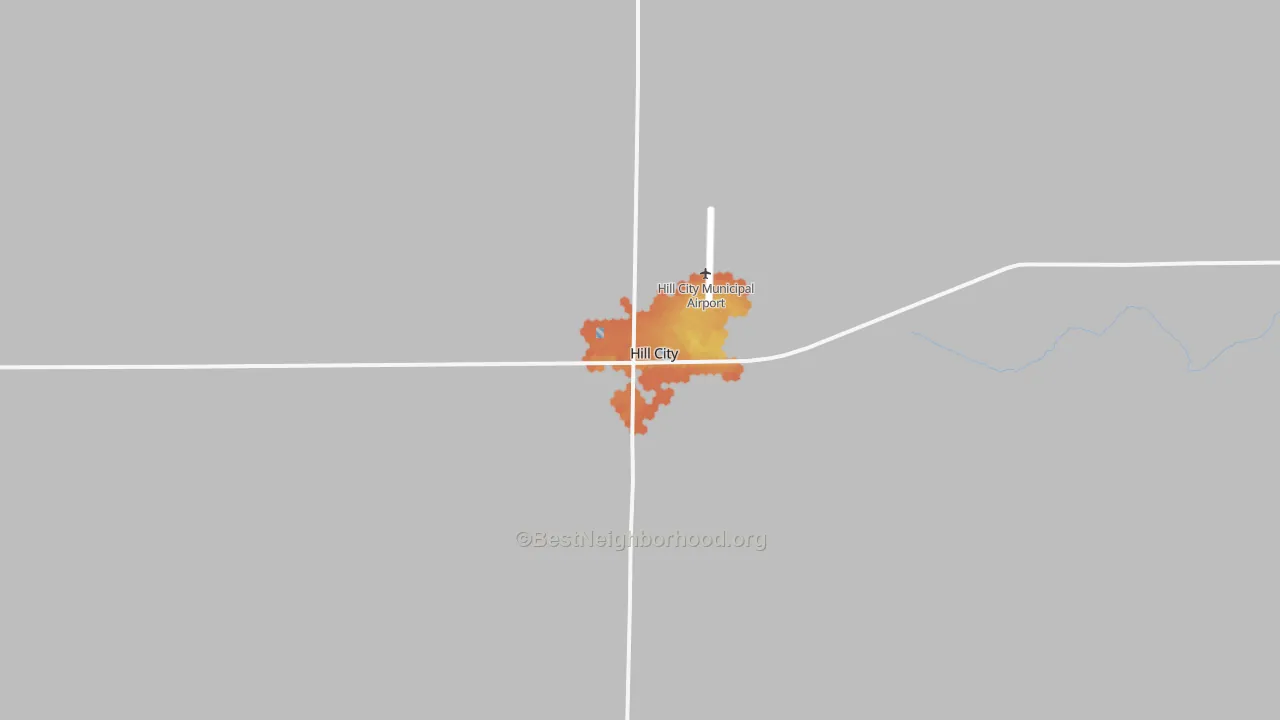 Bike Grade map of Hill City, KS