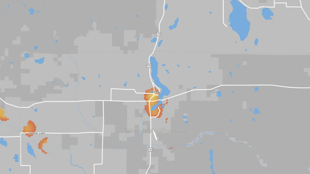 Bike Grade map of Hill City, MN