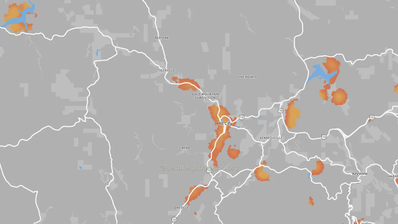 Bike Grade map of Hill City, SD