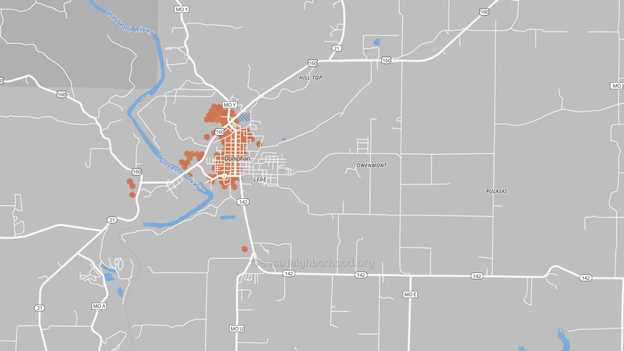 Bike Grade map of Hill Top, MO