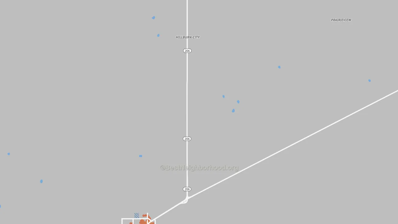 Bike Grade map of Hillburn City, NM