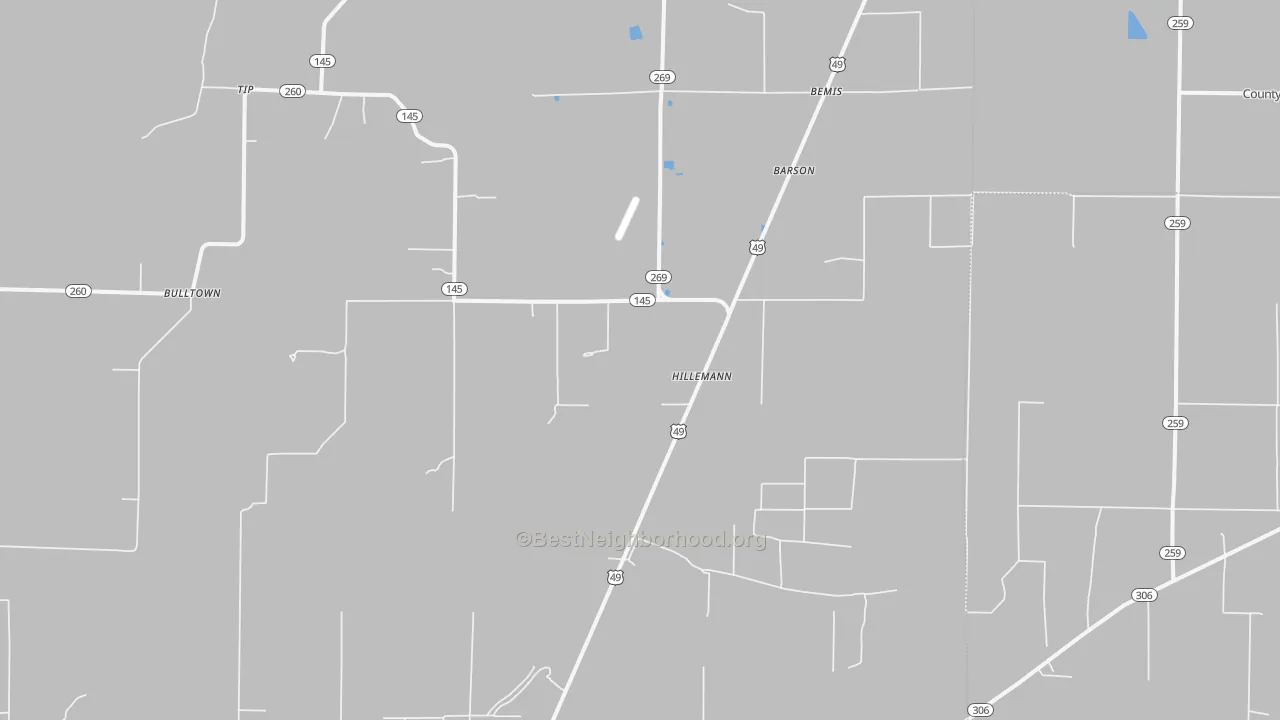 Bike Grade map of Hillemann, AR