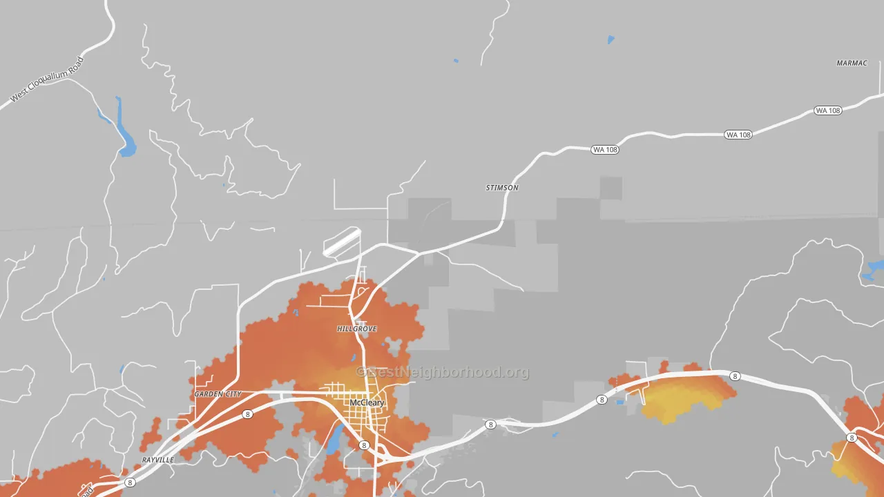 Bike Grade map of Hillgrove, WA