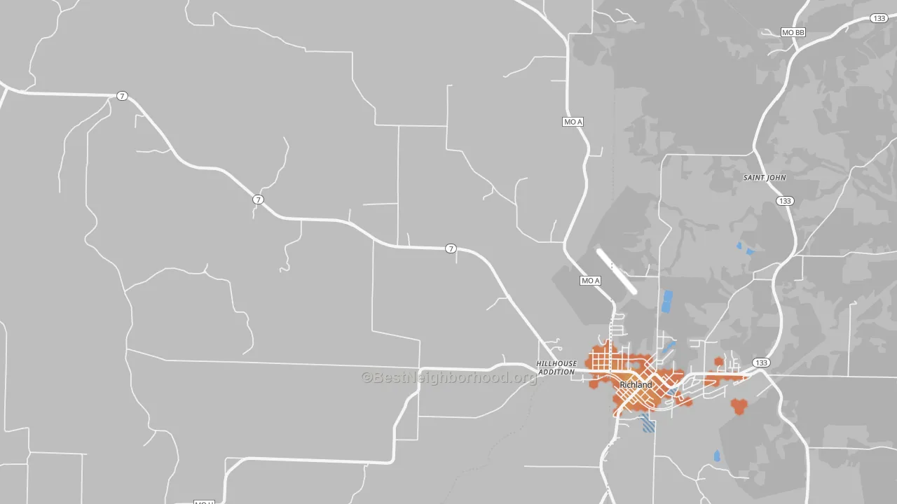Bike Grade map of Hillhouse Addition, MO
