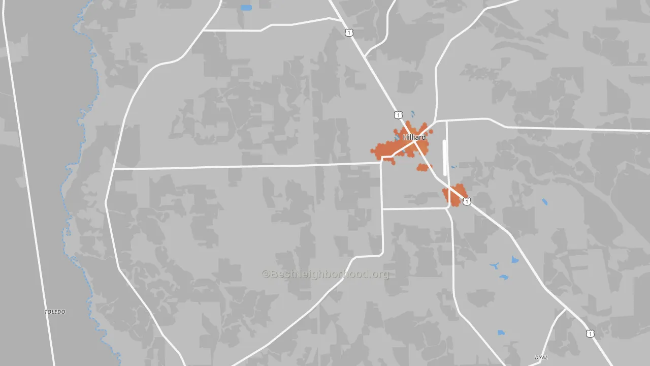 Bike Grade map of Hilliard, FL