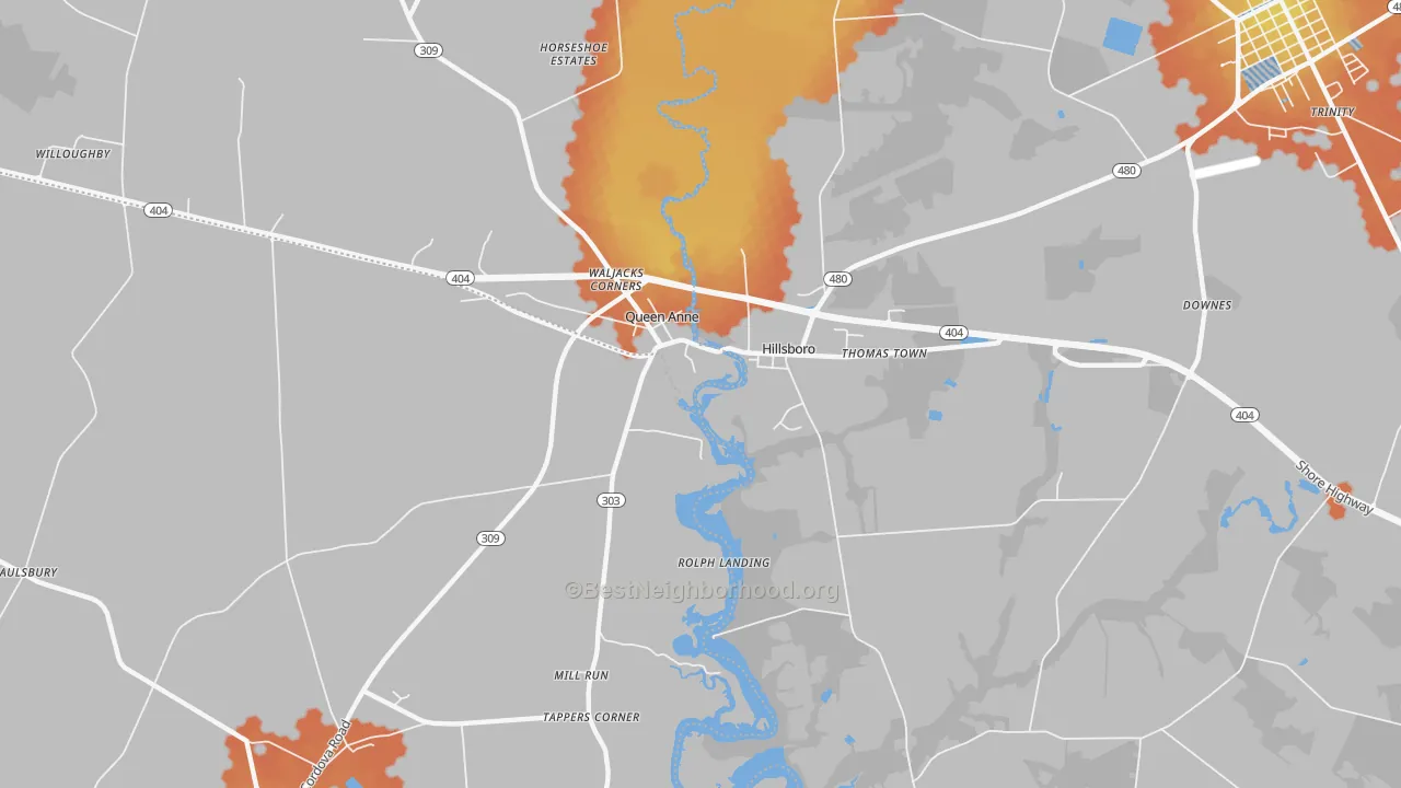 Bike Grade map of Hillsboro, MD