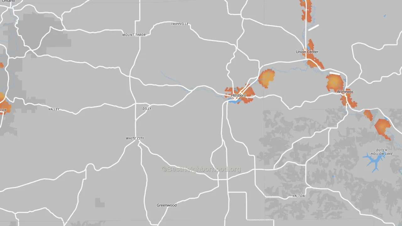 Bike Grade map of Hillsboro, WI