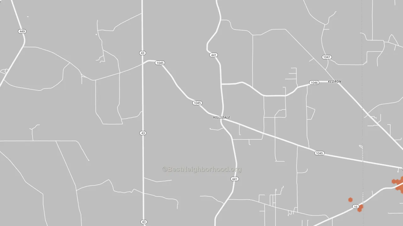 Bike Grade map of Hillsdale, LA