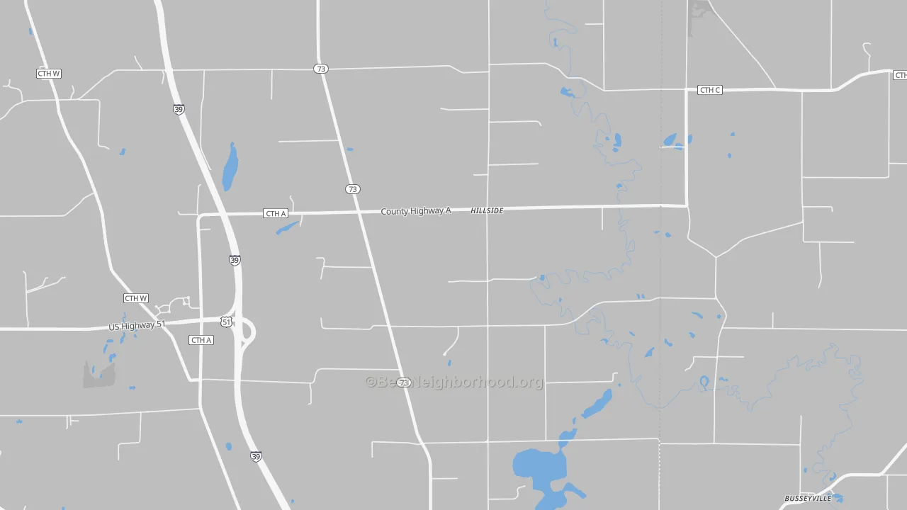 Bike Grade map of Hillside, WI