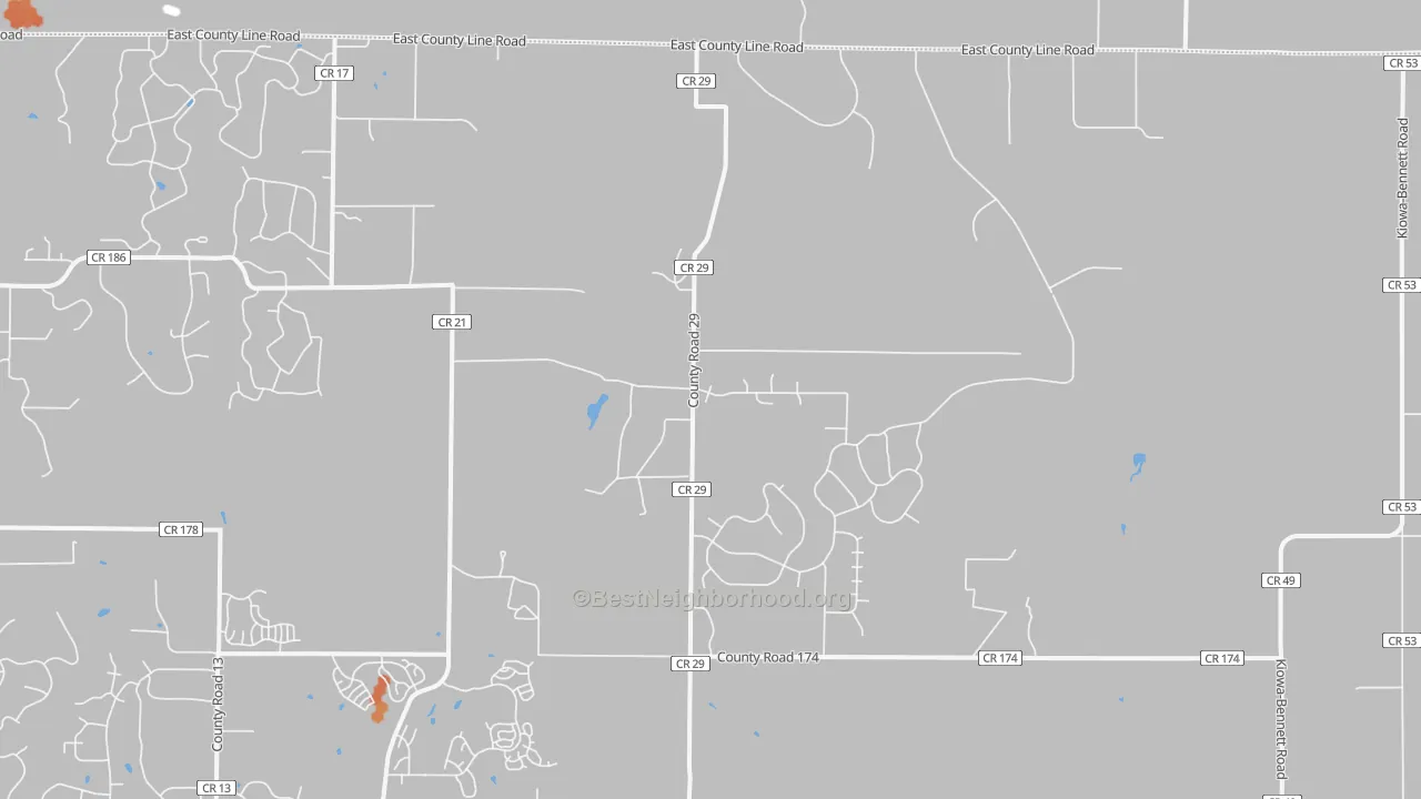 Bike Grade map of Hilltop, CO