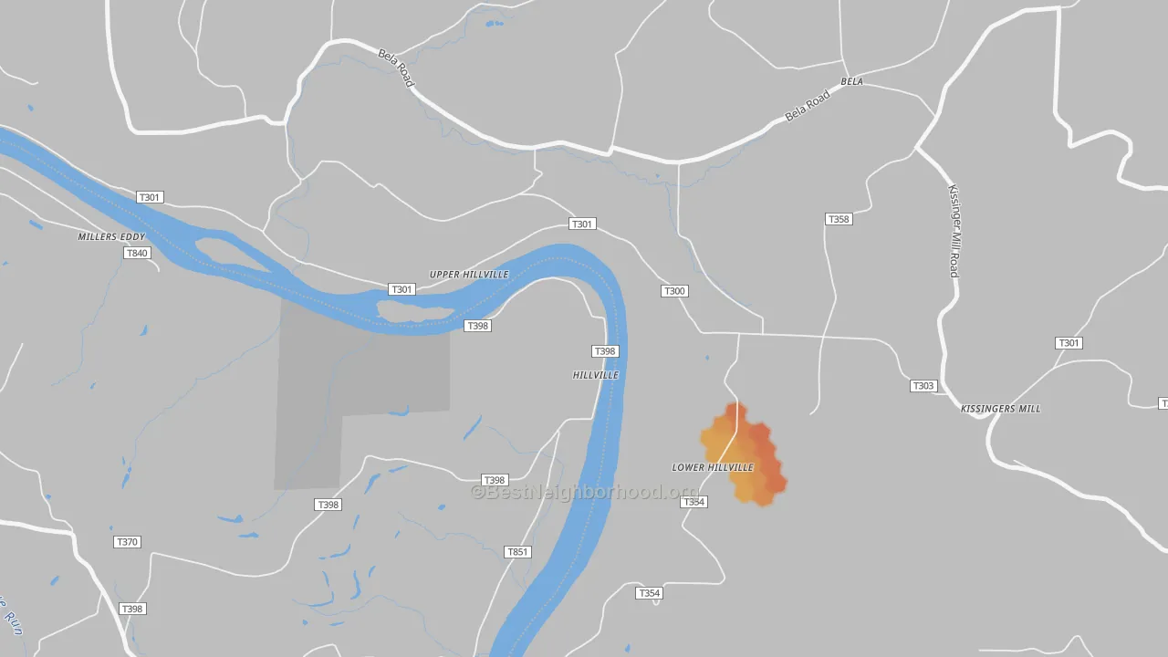 Bike Grade map of Hillville, PA