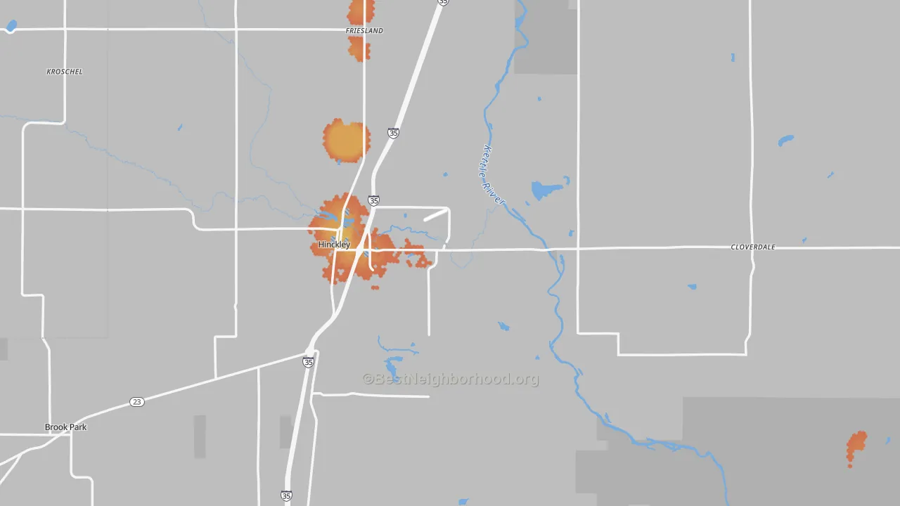 Bike Grade map of Hinckley, MN