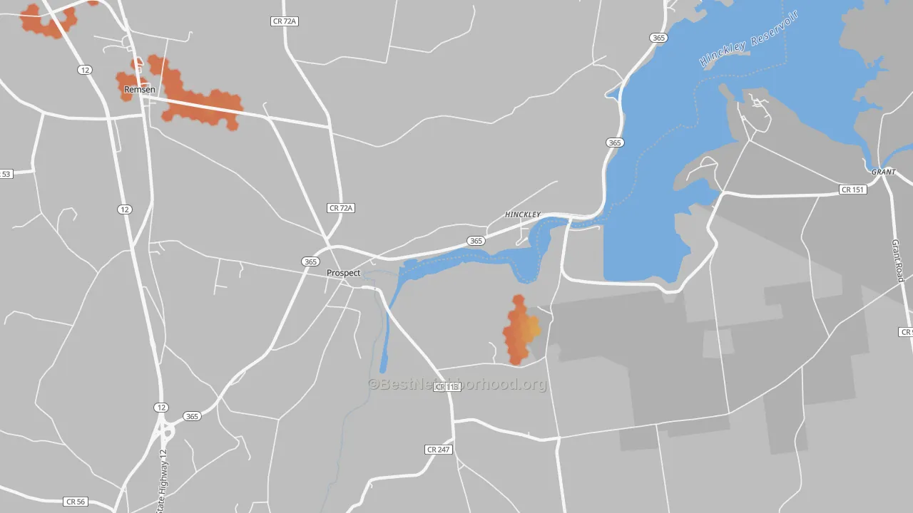 Bike Grade map of Hinckley, NY