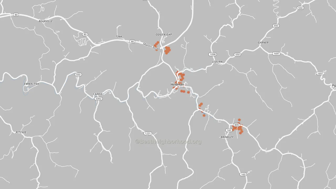 Bike Grade map of Hindman, KY