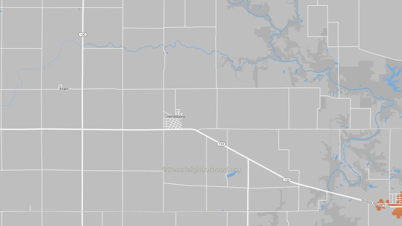 Bike Grade map of Hindsboro, IL
