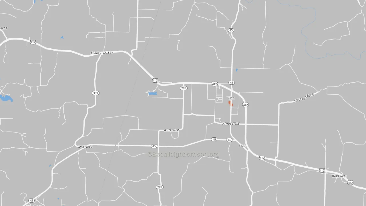 Bike Grade map of Hindsville, AR