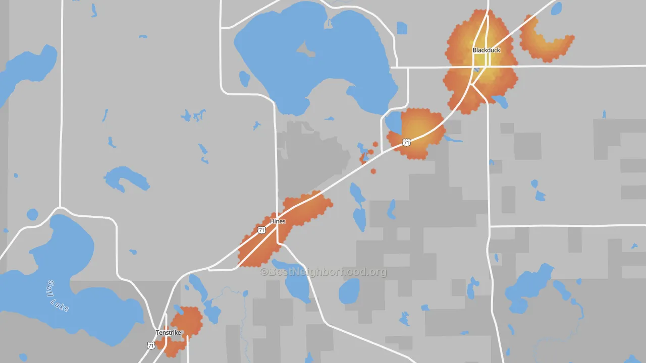 Bike Grade map of Hines, MN