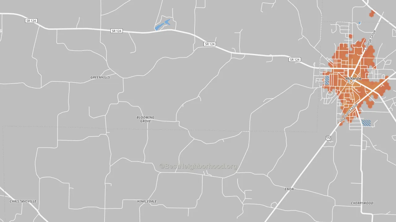 Bike Grade map of Hinkledale, TN