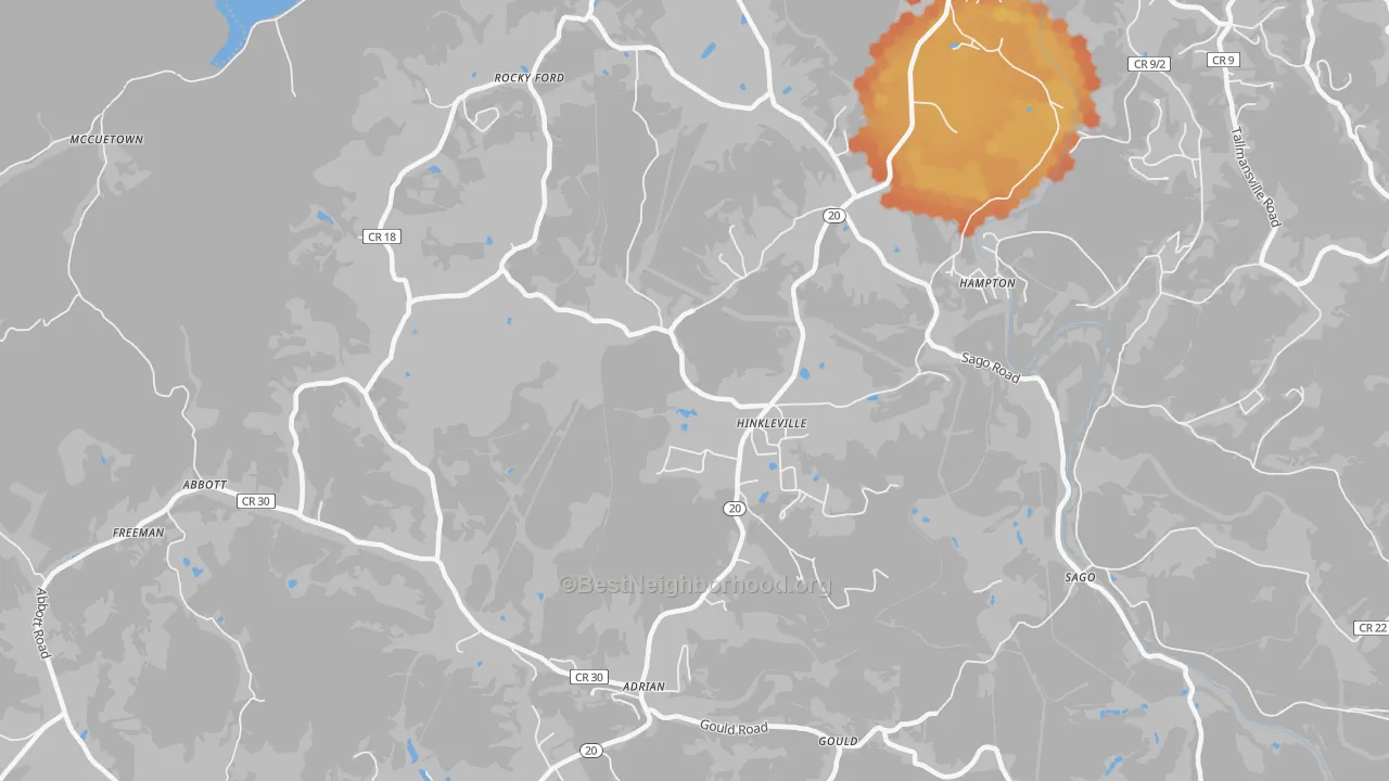Bike Grade map of Hinkleville, WV
