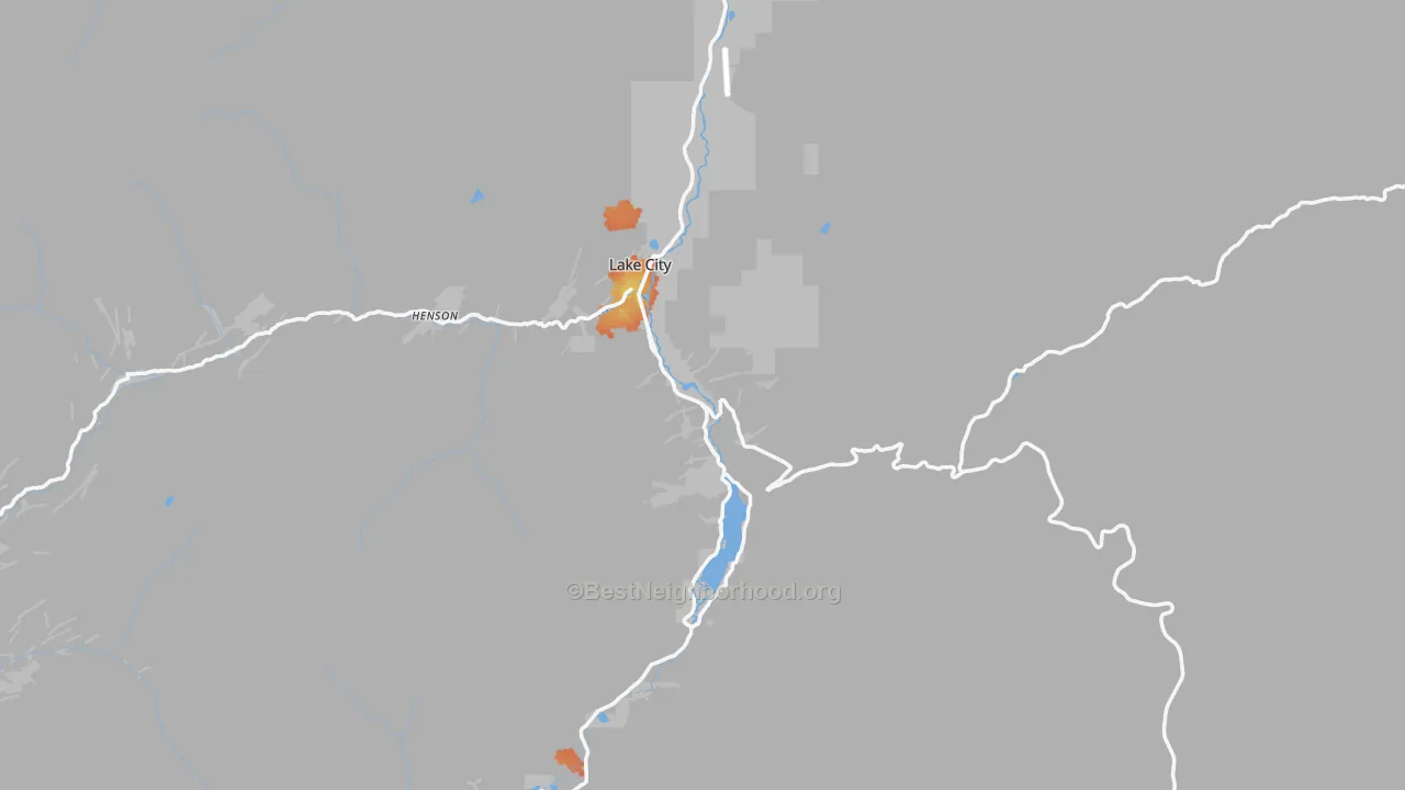 Bike Grade map of Hinsdale County, CO