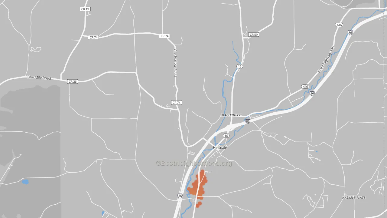 Bike Grade map of Hinsdale, NY