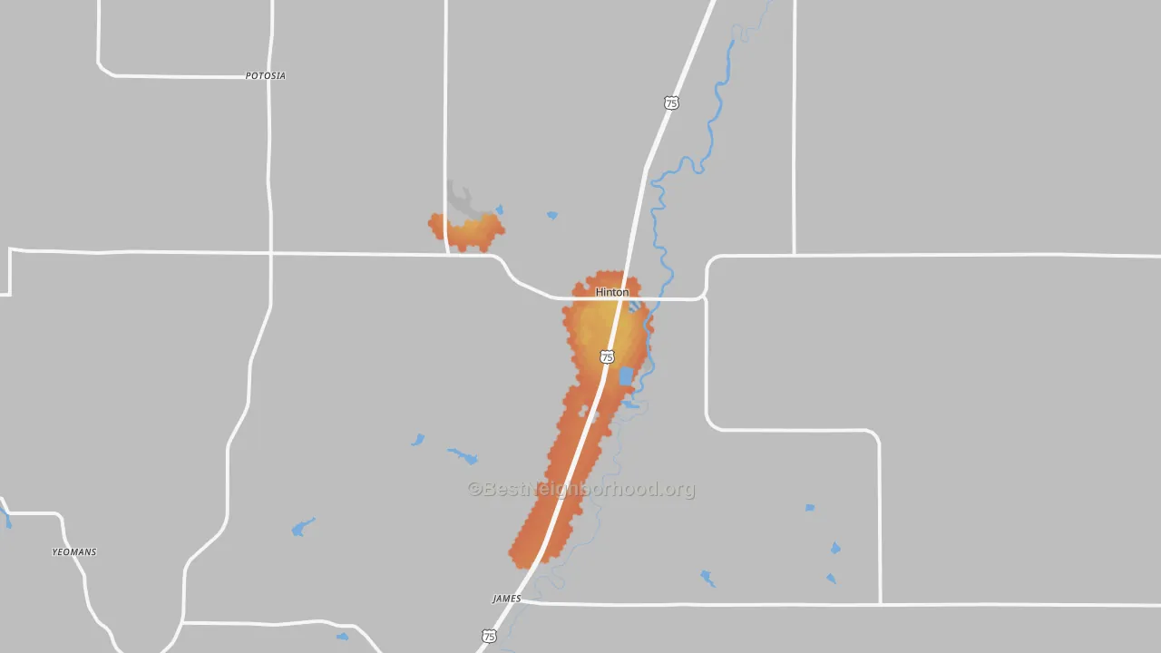 Bike Grade map of Hinton, IA