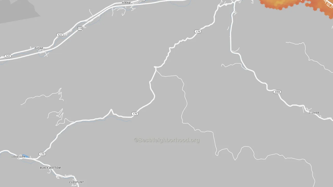 Bike Grade map of Hiram, KY