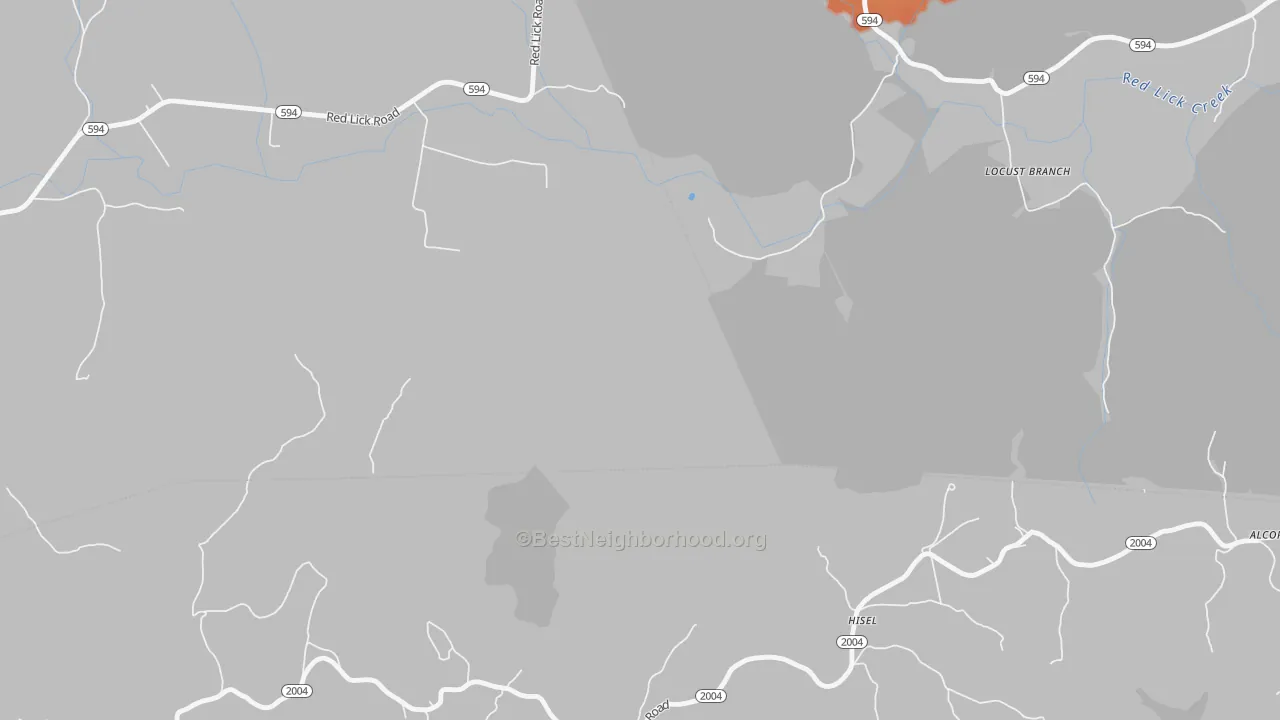 Bike Grade map of Hisel, KY