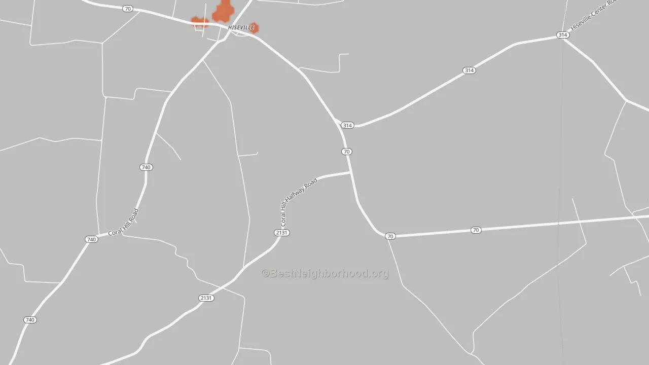Bike Grade map of Hiseville, KY