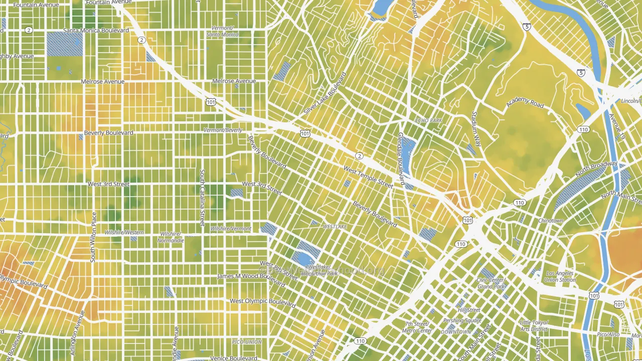 Bike Grade map of Historic Filipinotown, Los Angeles, CA