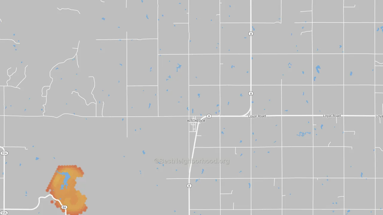 Bike Grade map of Hitchcock, OK