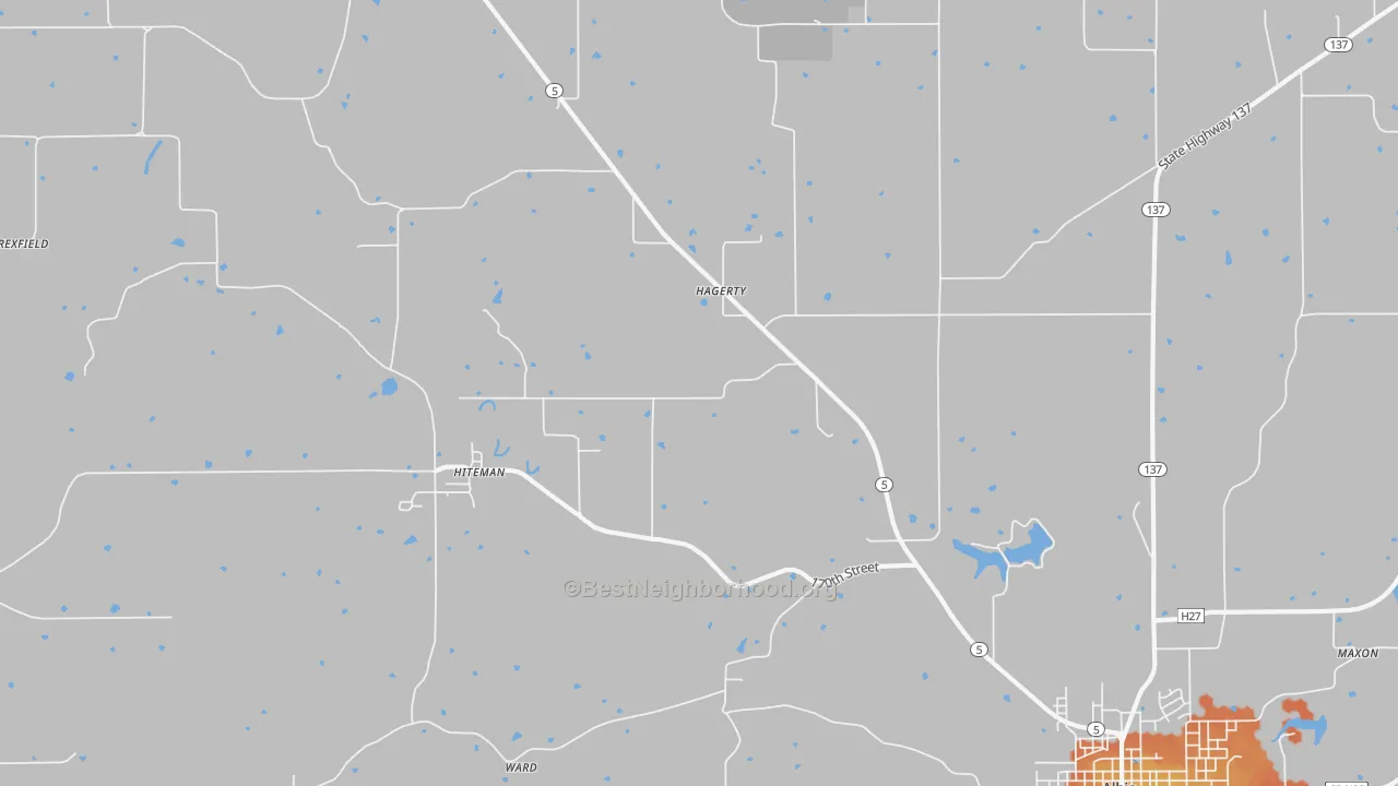Bike Grade map of Hiteman, IA