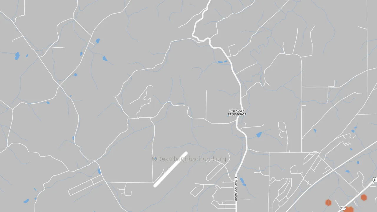Bike Grade map of Hiwassee College, TN