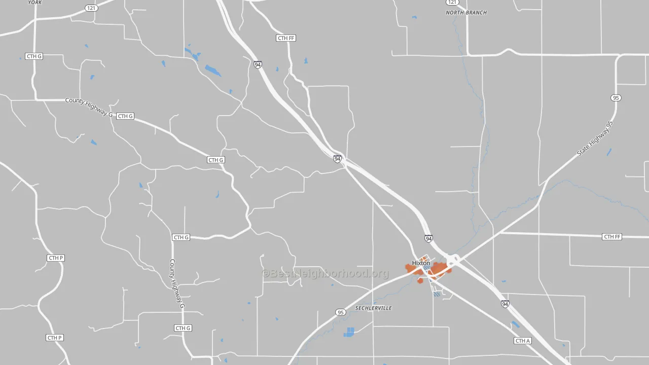 Bike Grade map of Hixton, WI
